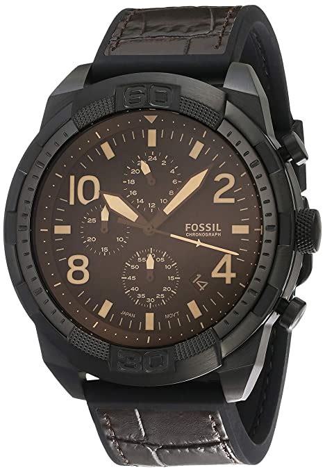 Fossil Bronson Chronograph Brown Croco Leather Men's Watch | FS5713 | TIME Watches