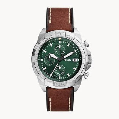 Fossil Bronson Chronograph Brown Eco Leather Men's Watch | FS5898 | Time Watch Specialists
