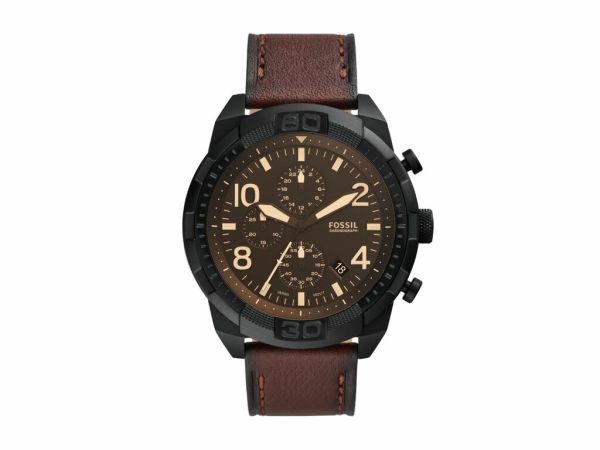 Fossil Bronson Chronograph Dark Brown Leather Men's Watch | FS5875 | Time Watch Specialists