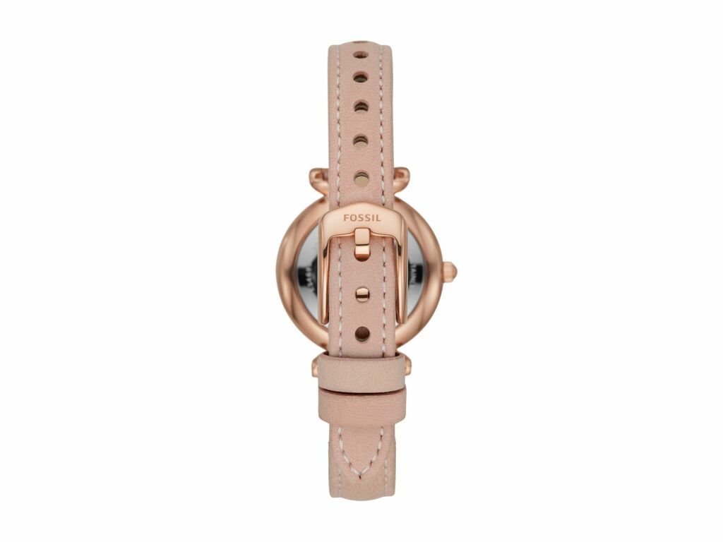 Fossil Carlie Mini Rose Gold Round Leather Women's Watch - ES4699 | Time Watch Specialists