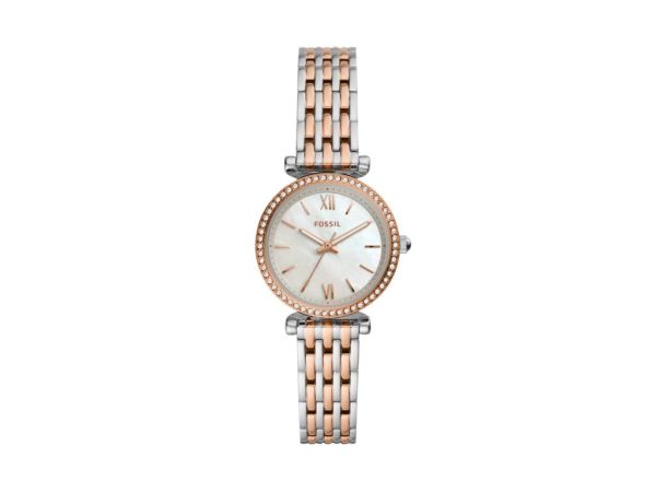 Fossil Carlie Mini Stainless Steel Woman's Watch | ES4649 | Time Watch Specialists