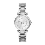 Fossil Carlie Silver Women's Watch - ES4341 | Time Watch Specialists