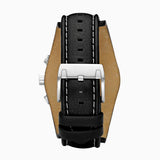 Fossil Coachman Silver/Steel Round Leather Men's Watch - CH2564 | Time Watch Specialists