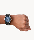 Fossil Coachman Silver/Steel Round Leather Men's Watch - CH2564 | Time Watch Specialists