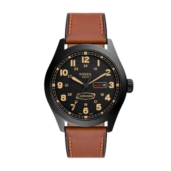 Fossil Defender Solar-Powered Luggage Leather Men's Watch | FS5978 | Time Watch Specialists