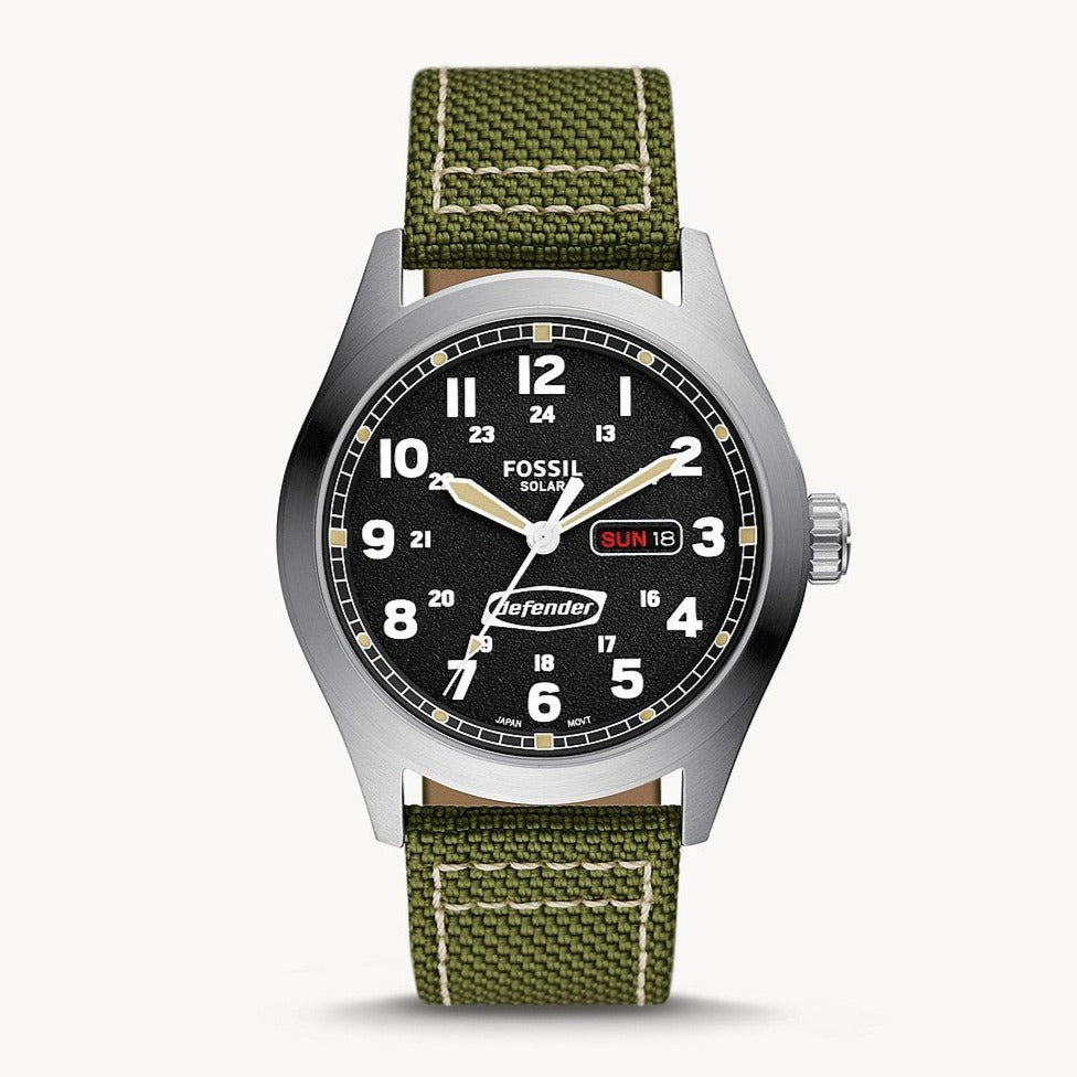 Fossil Defender Solar - Powered Olive Nylon Men's Watch | FS5977 | TIME Watches