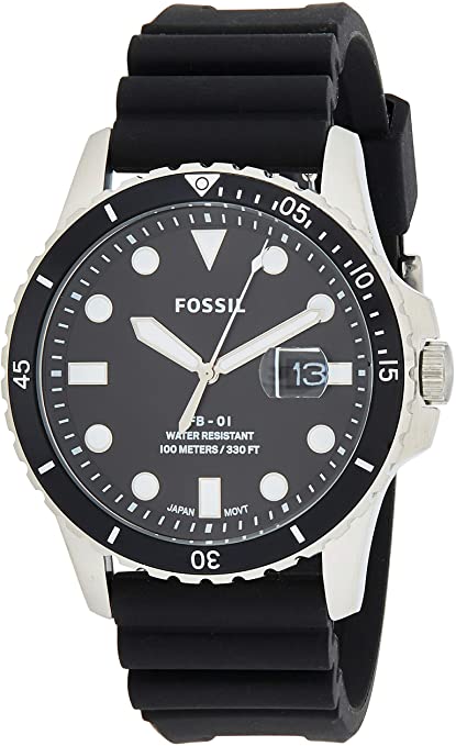 Fossil FB-01 Three-Hand Date Green Silicone Mens Watch | Time Watch Specialists