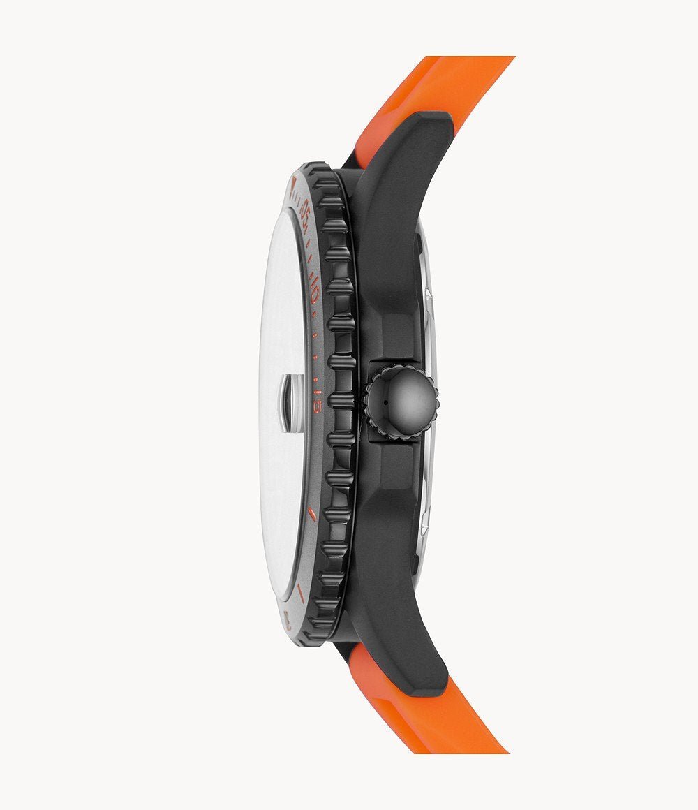 Fossil FB-01 Three-Hand Date Green Silicone Mens Watch | Time Watch Specialists