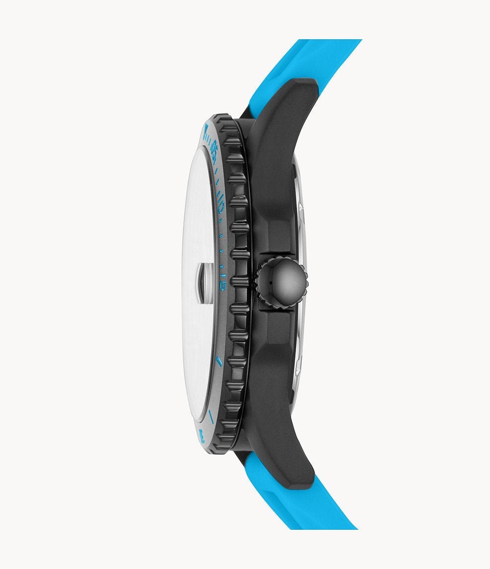 Fossil FB-01 Three-Hand Date Green Silicone Mens Watch | Time Watch Specialists