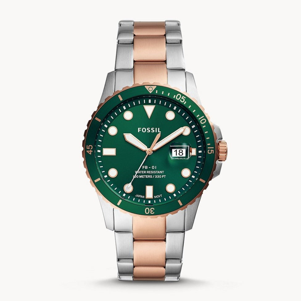 Fossil FB - 01 Three - Hand Date Two - Tone Stainless Steel Men's Watch | FS5743 | TIME Watches