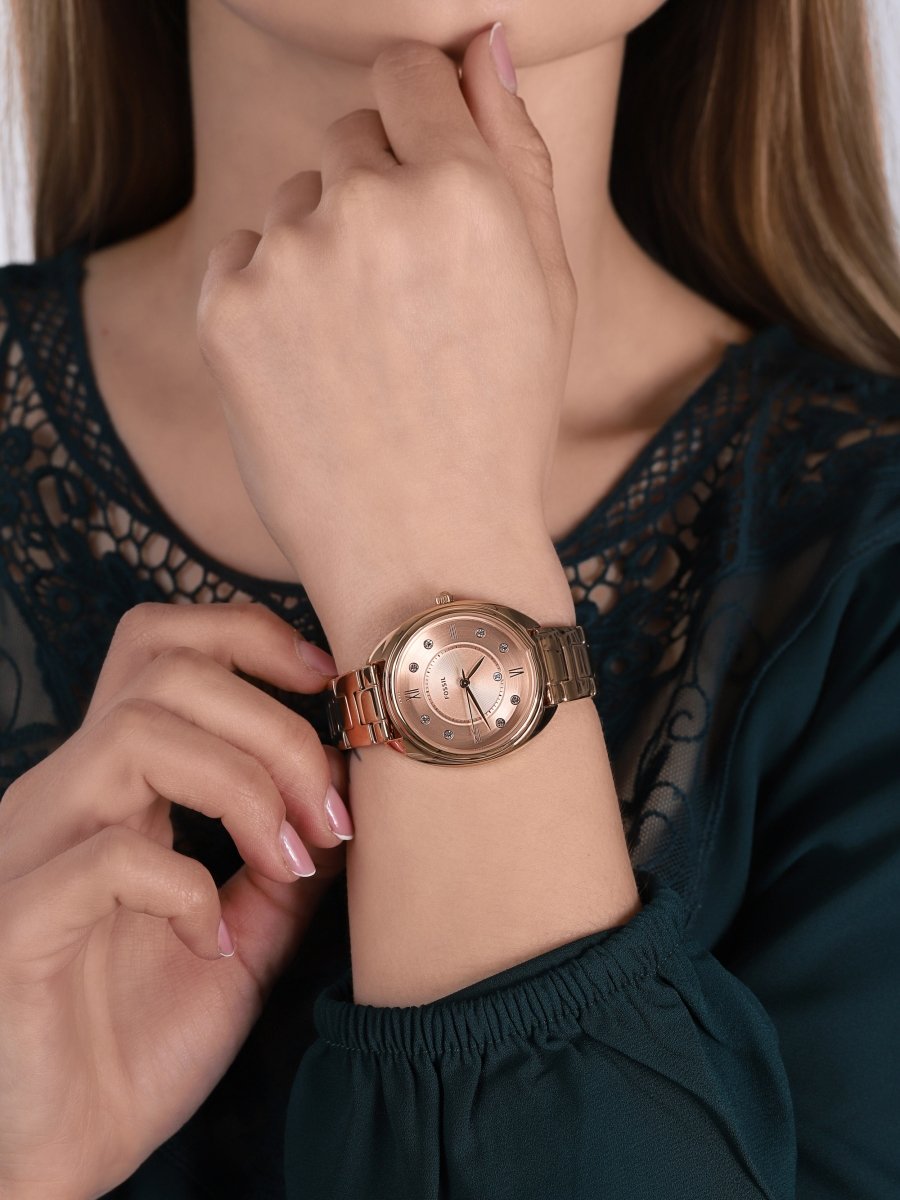 Fossil Gabby Three-Hand Date Rose Gold-Tone Stainless Steel Women's Watch - ES5070 | Time Watch Specialists