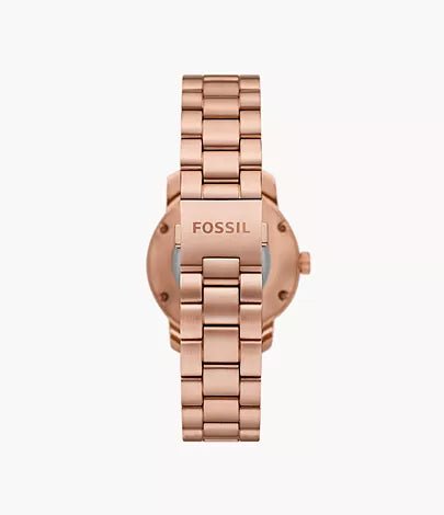 Fossil Heritage Automatic Rose Gold-Tone Stainless Steel Unisex Watch | ME3258 | Time Watch Specialists