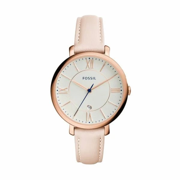 Fossil Jacqueline Rose Gold Round Leather Women's Watch | ES3988 | Time Watch Specialists
