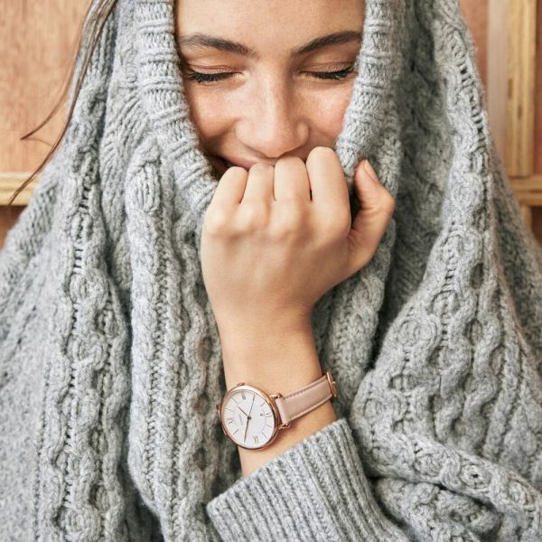 Fossil Jacqueline Rose Gold Round Leather Women's Watch | ES3988 | Time Watch Specialists