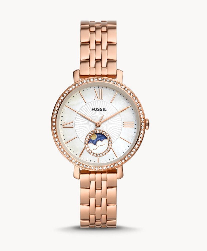 Fossil Jacqueline Sun Moon Multifunction Rose Gold - Tone Stainless Steel Women's Watch | ES5165 | TIME Watches
