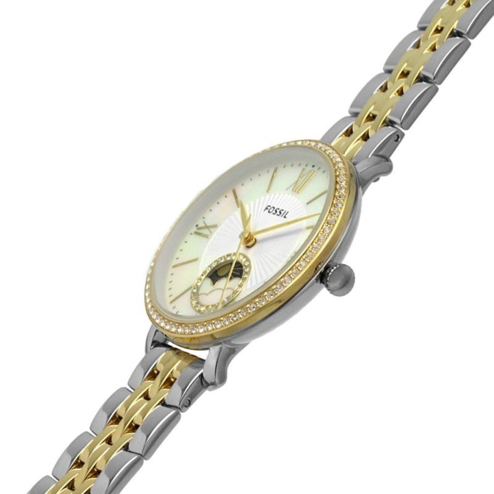 Fossil Jacqueline White Dial With Two-Tone Stainless Steel Strap Women Watch | ES5166 | Time Watch Specialists