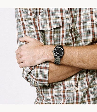 Fossil Machine Smoke Round Stainless Steel Men's Watch - FS4774 | Time Watch Specialists