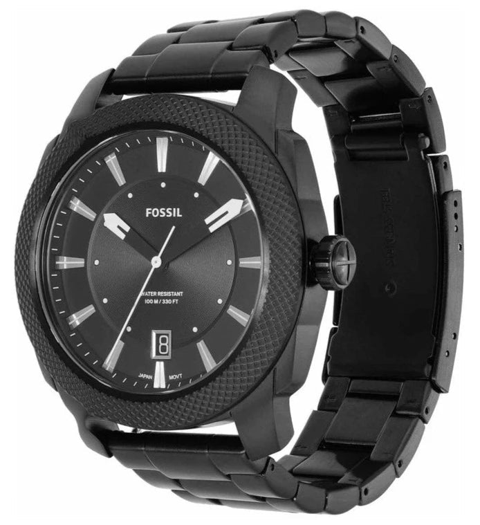 Fossil Machine Three-Hand Date Black Stainless Steel Men's Watch | FS5971 | Time Watch Specialists