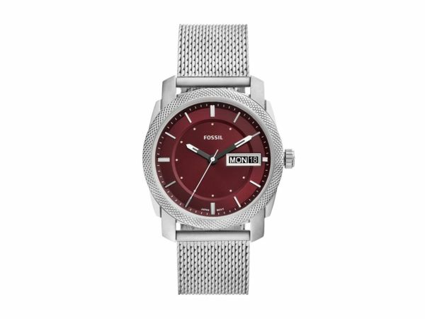 Fossil Machine Three-Hand Day-Date Stainless Steel Men's Watch | FS6014 | Time Watch Specialists