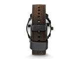 Fossil Men's Machine Black Round Leather Watch - FS4656 | Time Watch Specialists