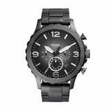 Fossil Nate Smoke Round Stainless Steel Men's Watch | JR1437 | Time Watch Specialists