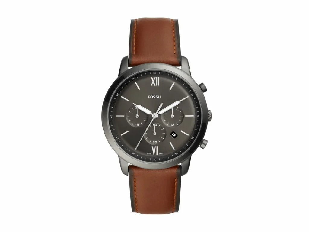 Fossil Neutra Chrono Smoke Round Leather Men's Watch | FS5512 | TIME Watches