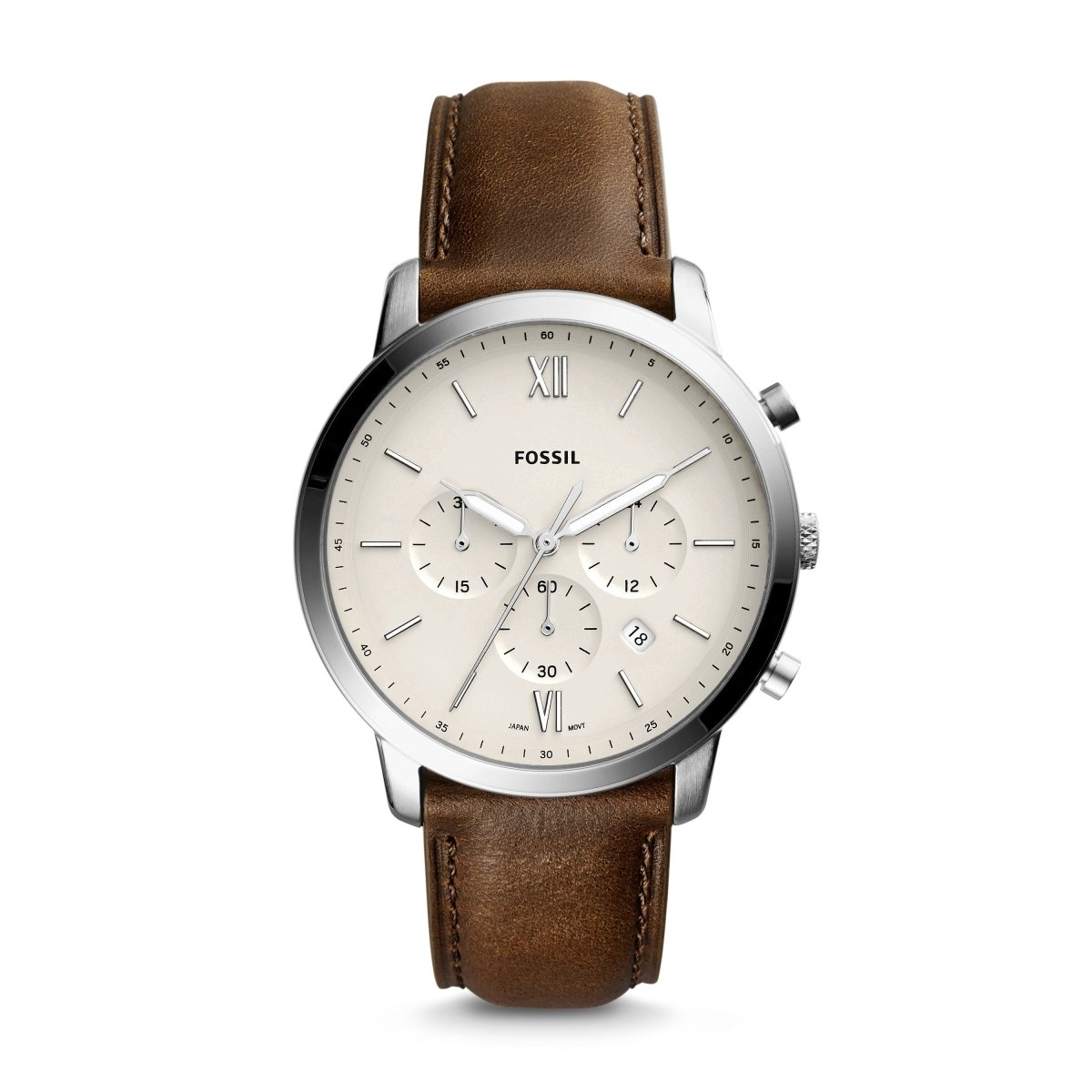 Fossil Neutra Chronograph Brown Leather Men's Watch - FS5380 | Time Watch Specialists