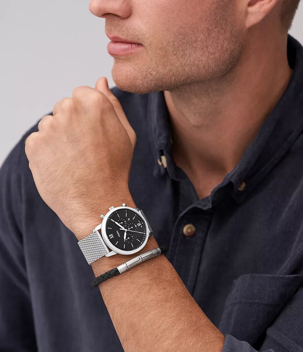 Fossil watch men's stainless 2025 steel bracelet