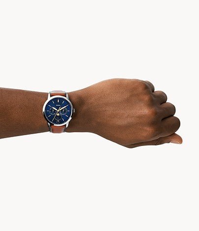 Fossil Neutra Minimalist Multifunction Brown Leather Men's Watch - FS5903 | Time Watch Specialists