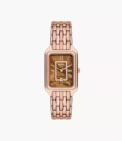Fossil Raquel Three-Hand Date Rose Gold-Tone Stainless Steel Woman's Watch | ES5323 | Time Watch Specialists