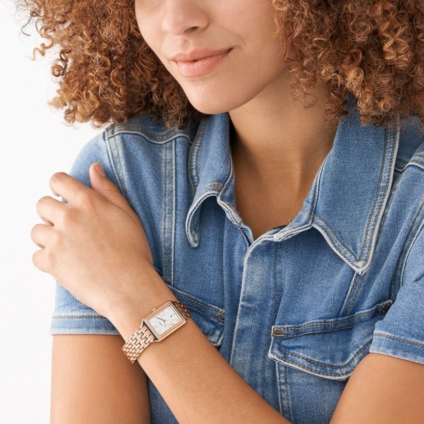 Fossil Raquel Three-Hand Date Rose Gold-Tone Stainless Steel Women's Watch | ES5271 | Time Watch Specialists