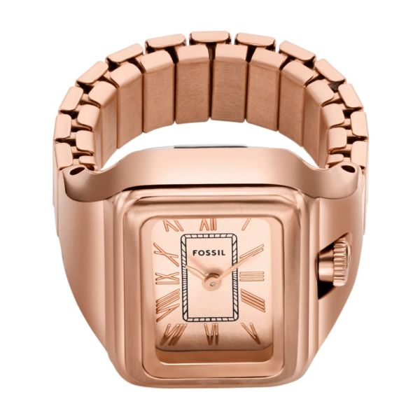 Fossil Raquel Two-Hand, Rose Gold-Tone Stainless Steel Women's Ring Watch | ES5345 | Time Watch Specialists