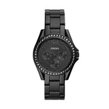 Fossil Riley Multifunction Black Stainless Steel Women's Watch - ES4519 | Time Watch Specialists
