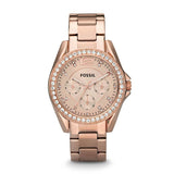 Fossil Riley Rose Gold Women's Watch - ES2811 | Time Watch Specialists