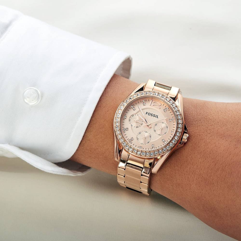 Fossil Riley Rose Gold Women's Watch - ES2811 | Time Watch Specialists