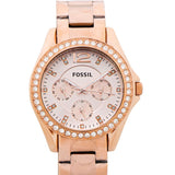 Fossil Riley Rose Gold Women's Watch - ES2811 | Time Watch Specialists