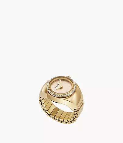Fossil Ring Two-Hand Gold-Tone Stainless Steel Woman's Watch | ES5319 | Time Watch Specialists