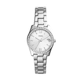 Fossil Scarlette Mini Three-Hand Date Stainless Steel Women's Watch - ES4317 | Time Watch Specialists