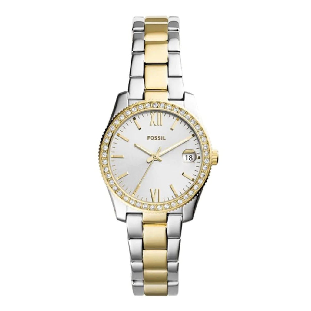 Fossil Scarlette Mini Three-Hand Date Two Tone Women's Watch - ES4319 | Time Watch Specialists