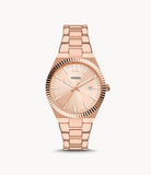 Fossil Scarlette Three-Hand Date Rose Gold-Tone Stainless Steel Women's Watch| ES5258 | Time Watch Specialists