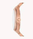 Fossil Scarlette Three-Hand Date Rose Gold-Tone Stainless Steel Women's Watch| ES5258 | Time Watch Specialists