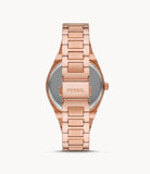 Fossil Scarlette Three-Hand Date Rose Gold-Tone Stainless Steel Women's Watch| ES5258 | Time Watch Specialists