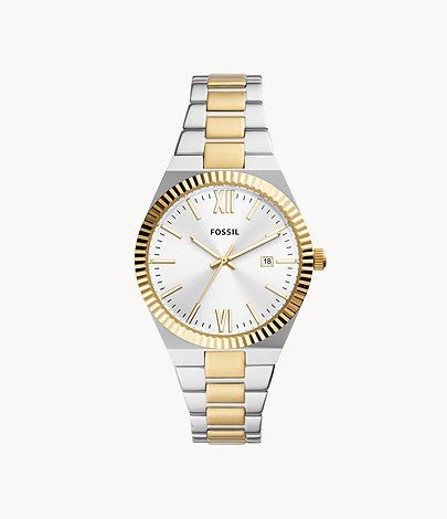 Fossil Scarlette Three-Hand Date Two-Tone Stainless Steel Women's Watch | ES5259 | Time Watch Specialists