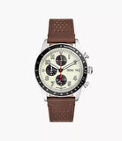 Fossil Sport Tourer Chronograph Brown LiteHide™ Leather Men's Watch | FS6042 | Time Watch Specialists