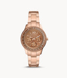 Fossil Stella Sport Multifunction Rose Gold-tone Stainless Steel Women's Watch - ES5109 | Time Watch Specialists