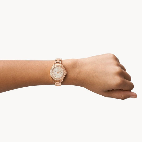 Fossil Stella Three-Hand Date Rose Gold-Tone Stainless Steel Women's Watch | ES5136