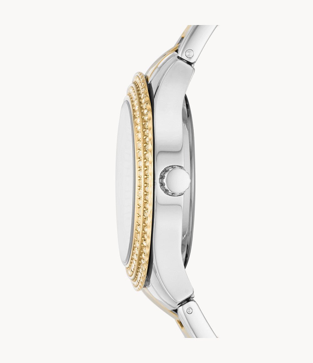 Fossil Stella Three-Hand Date Two-Tone Stainless Steel Watch - ES5138 | Time Watch Specialists