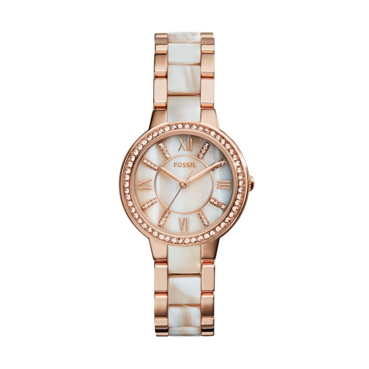 Fossil Virginia Rose Gold Horn Acetate Women's Watch - ES3716 | Time Watch Specialists