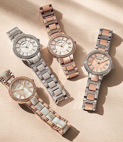 Fossil Virginia Rose Gold Horn Acetate Women's Watch - ES3716 | Time Watch Specialists