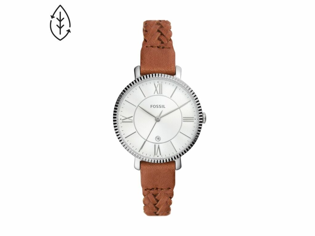 Fossil Women Jacqueline Three-Hand Date Brown Eco Leather Watch - ES5208 | Time Watch Specialists